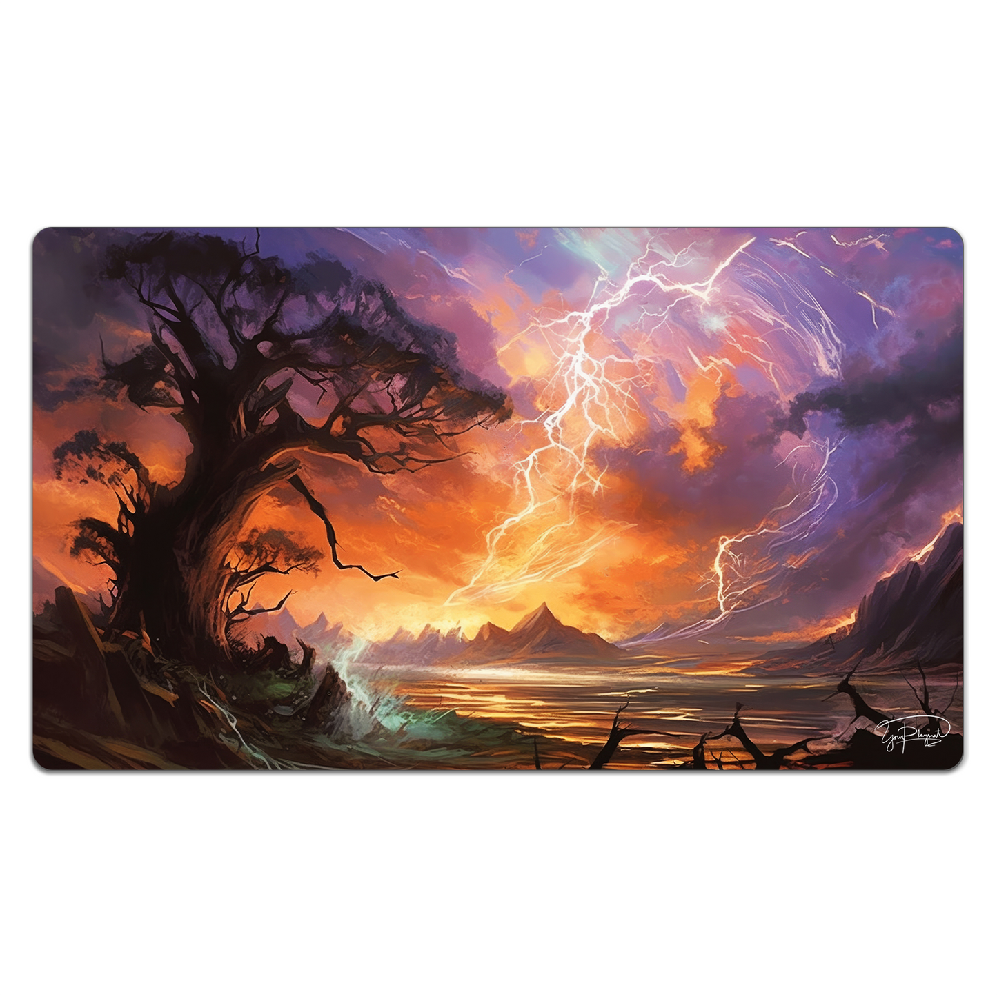 Lightning's Fury: Illuminating Storm Playmat