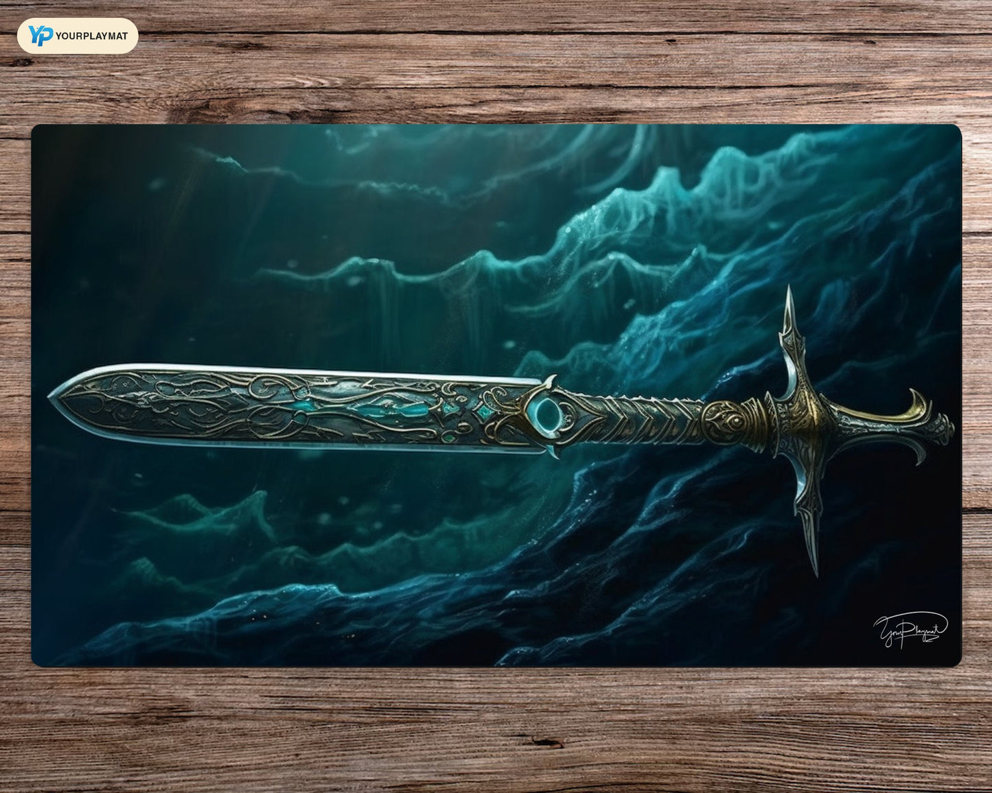 Sword of Transcendent Waters - MTG Spielmatte - 24 x 14 inches - MTG Geschenke - MTG Zubehör - Magie Tischmatte