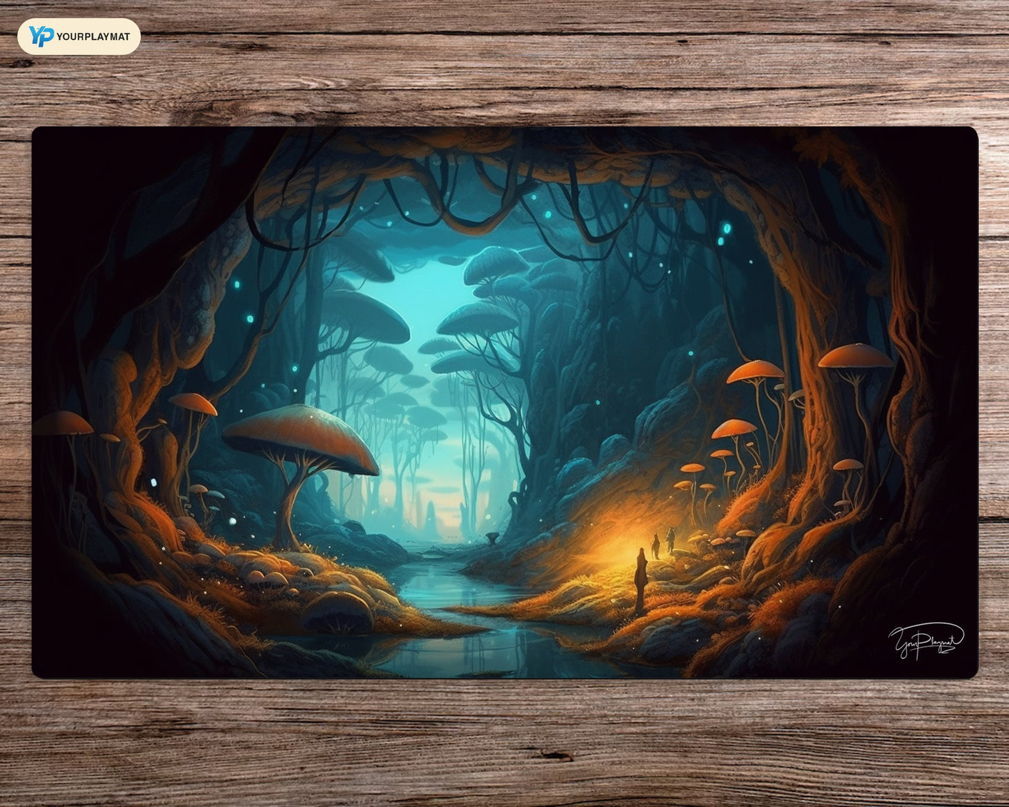 Mushroom Caverns - MTG Spielmatte - 24 x 14 inches - MTG Geschenke - MTG Zubehör - Magie Tischmatte