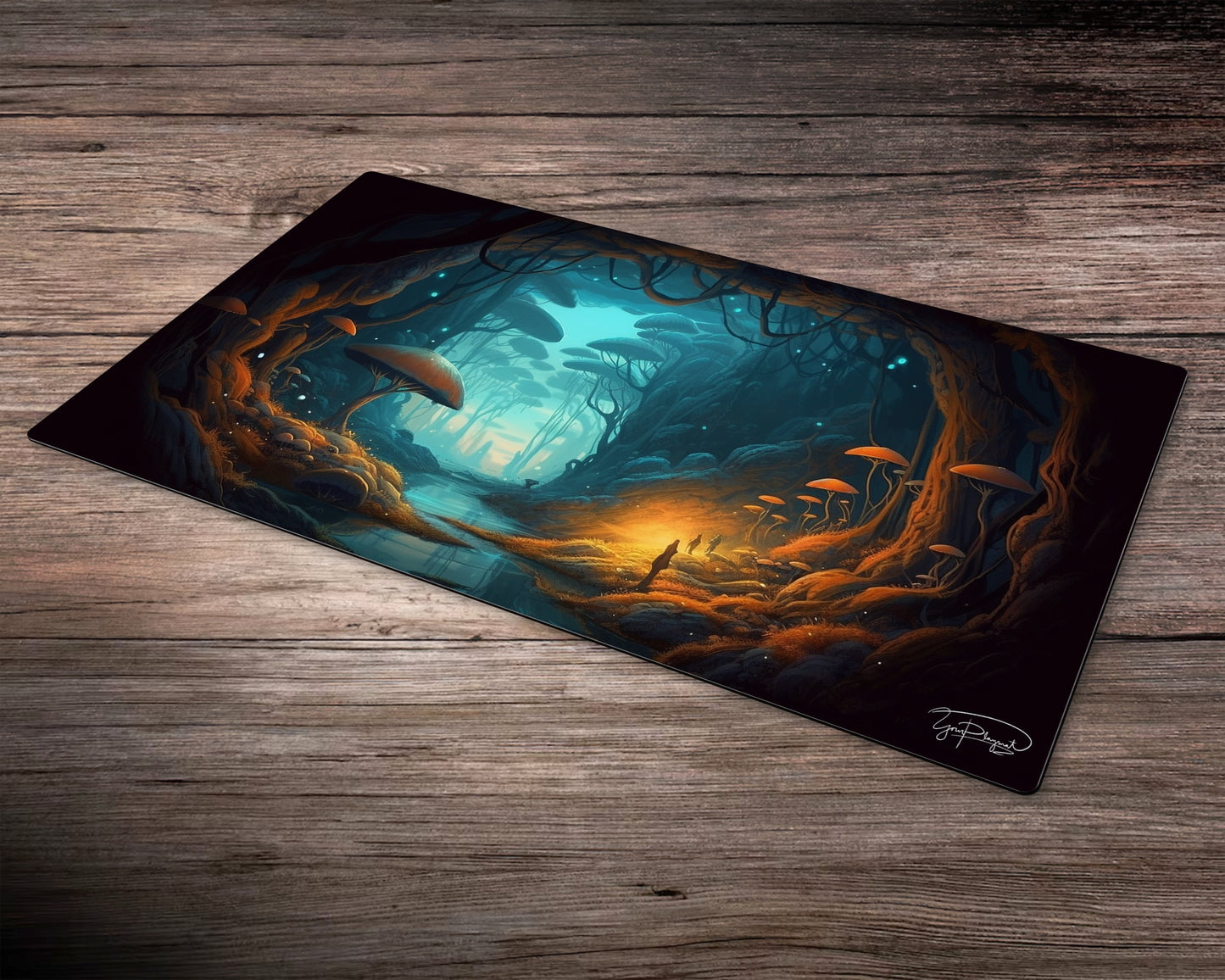 Mushroom Caverns - MTG Spielmatte - 24 x 14 inches - MTG Geschenke - MTG Zubehör - Magie Tischmatte