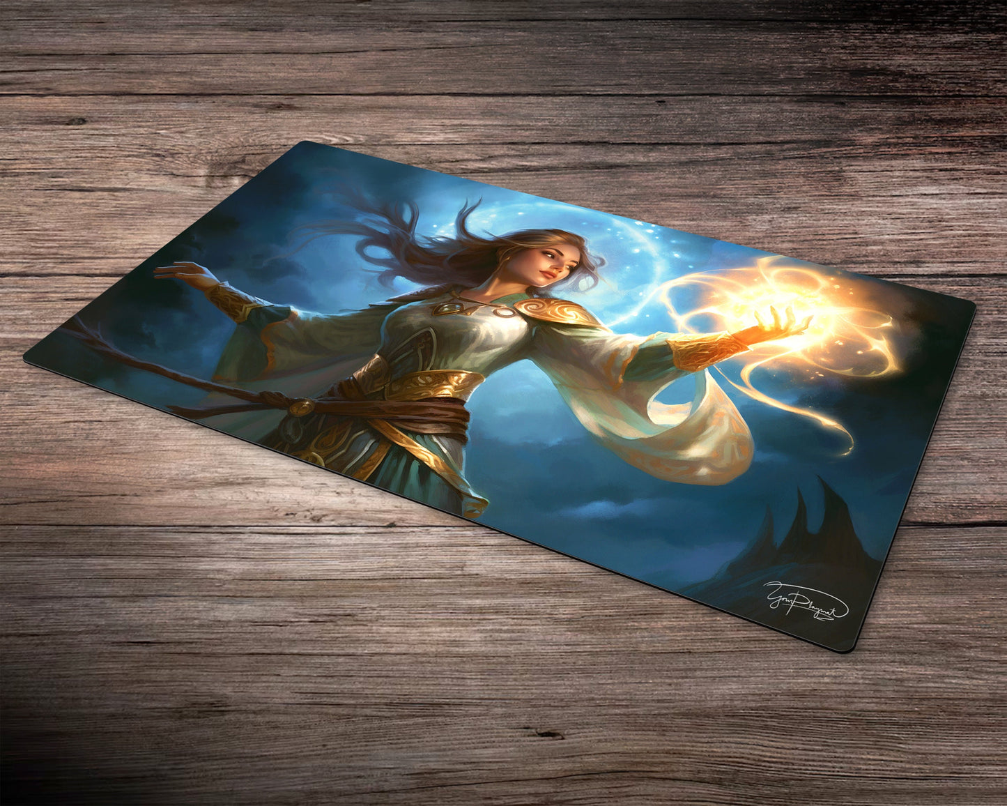 White Wizard's Blessing - MTG Spielmatte - 24 x 14 inches - MTG Geschenke - MTG Zubehör - Magie Tischmatte