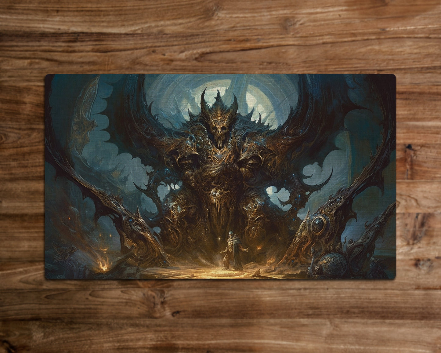 The Warrior and the Colossus - MTG Playmat - 24 x 14 inches -Playmat for TCG - Handcrafted