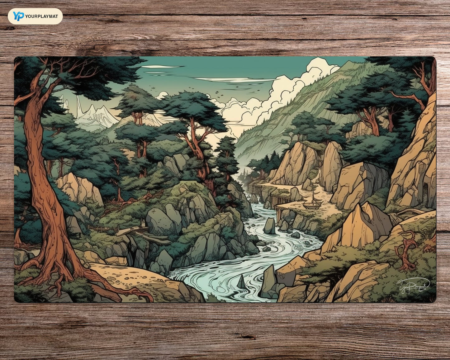 Legends of the Alpine Wilderness - MTG Spielmatte - 24 x 14 inches - MTG Geschenke - MTG Zubehör - Magie Tischmatte