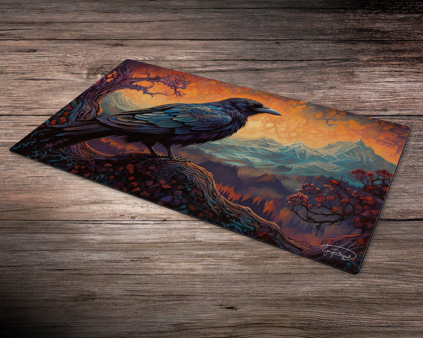 Mystical Raven's Gaze - MTG Spielmatte - 24 x 14 inches - MTG Geschenke - MTG Zubehör - Magie Tischmatte