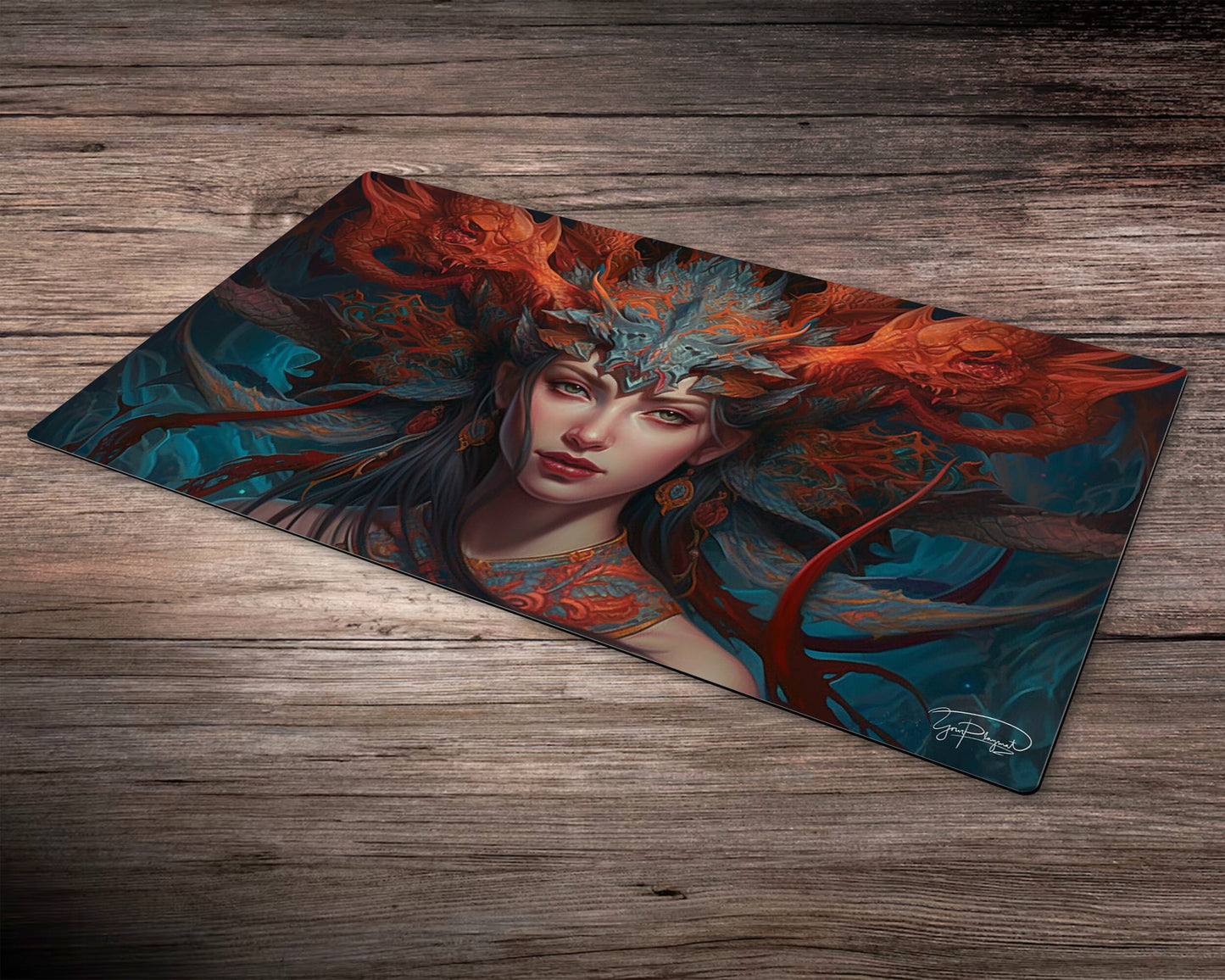 Witch Queen of the Dragon Realm - MTG Spielmatte - 24 x 14 inches - MTG Geschenke - MTG Zubehör - Magie Tischmatte