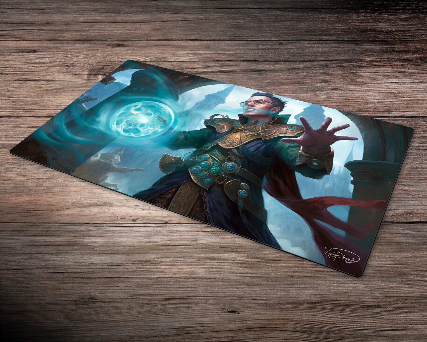 Mastery of Blue Wizard's Optic Art - MTG Spielmatte - 24 x 14 inches - MTG Geschenke - MTG Zubehör - Magie Tischmatte