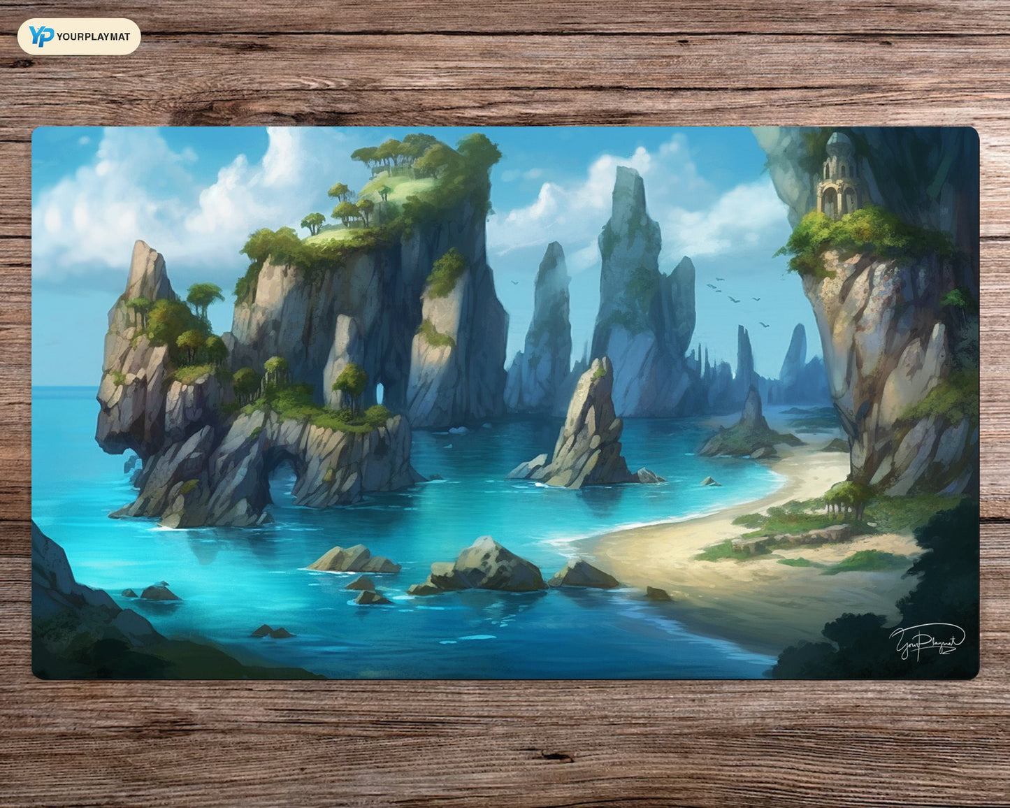 Island of Eternal Beauty - MTG Spielmatte - 24 x 14 inches - MTG Geschenke - MTG Zubehör - Magie Tischmatte