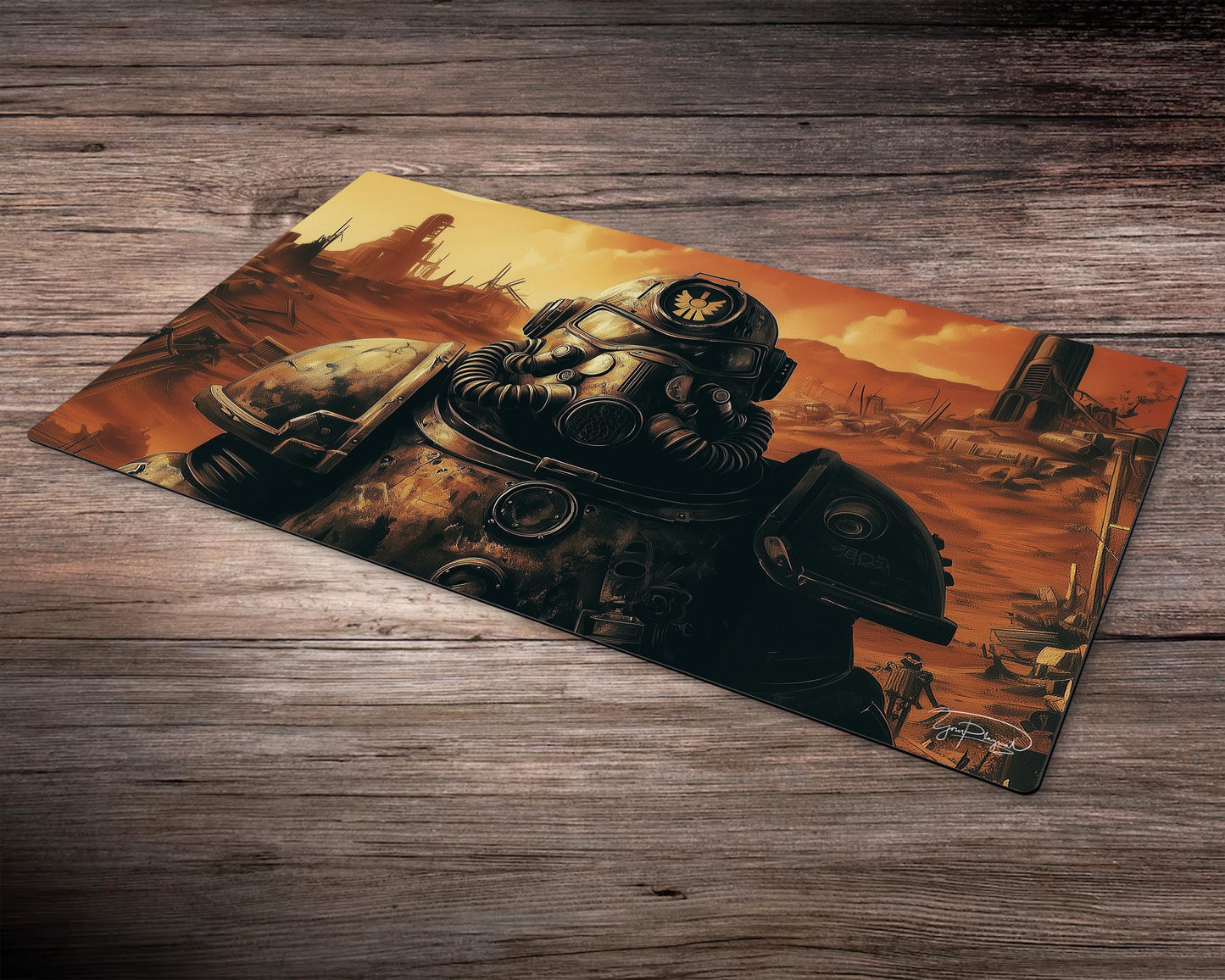 Fallout Sentinel - Hauptbildschirm - 24"x14" (600 x 350 mm) - Zoned Playmat MTG mit genähten Kanten