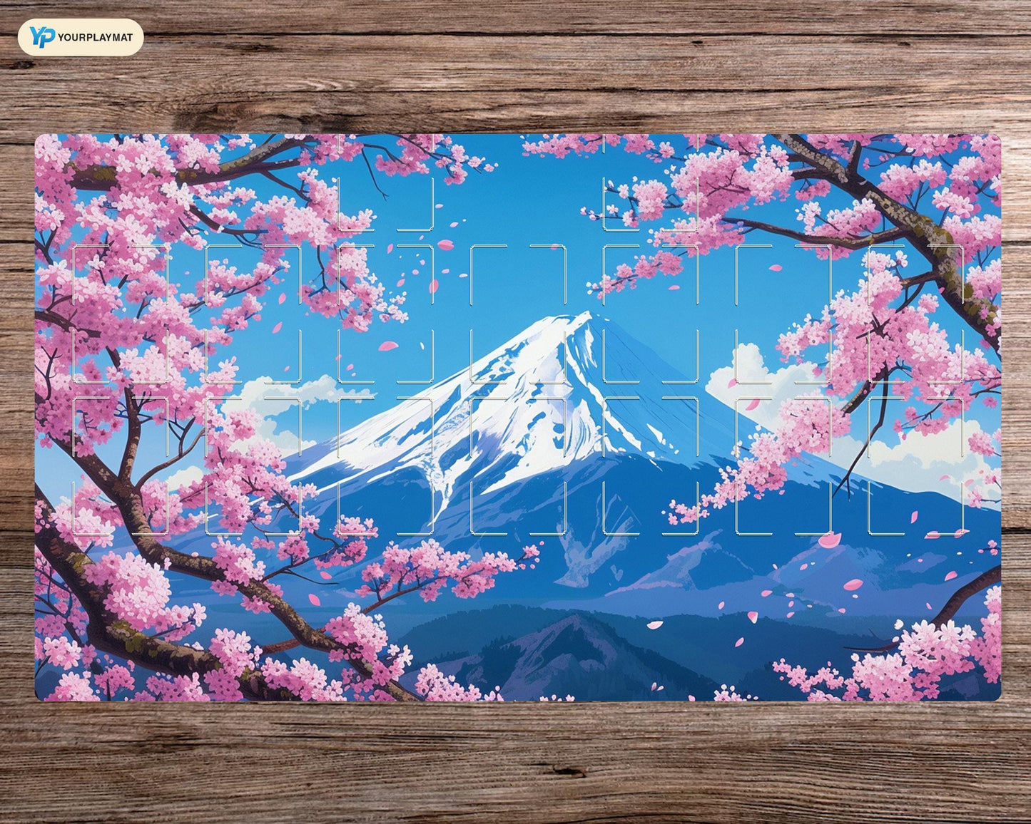 Sakura Cherry Blossom Fantasy Yu-Gi-Oh! Spielmatte – 24 x 14 Zoll TCG OCG Brettspielmatte Geschenk – Hochwertige Schreibtischunterlage für Kartenspieler und Gaming