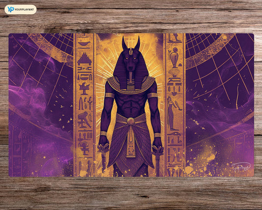 Anubis Ascendant Yu-Gi-Oh! Spielmatte – 24 x 14 Zoll TCG OCG Brettspielmatte als Geschenk – Hochwertige Schreibtischunterlage für Kartenspieler und Gaming