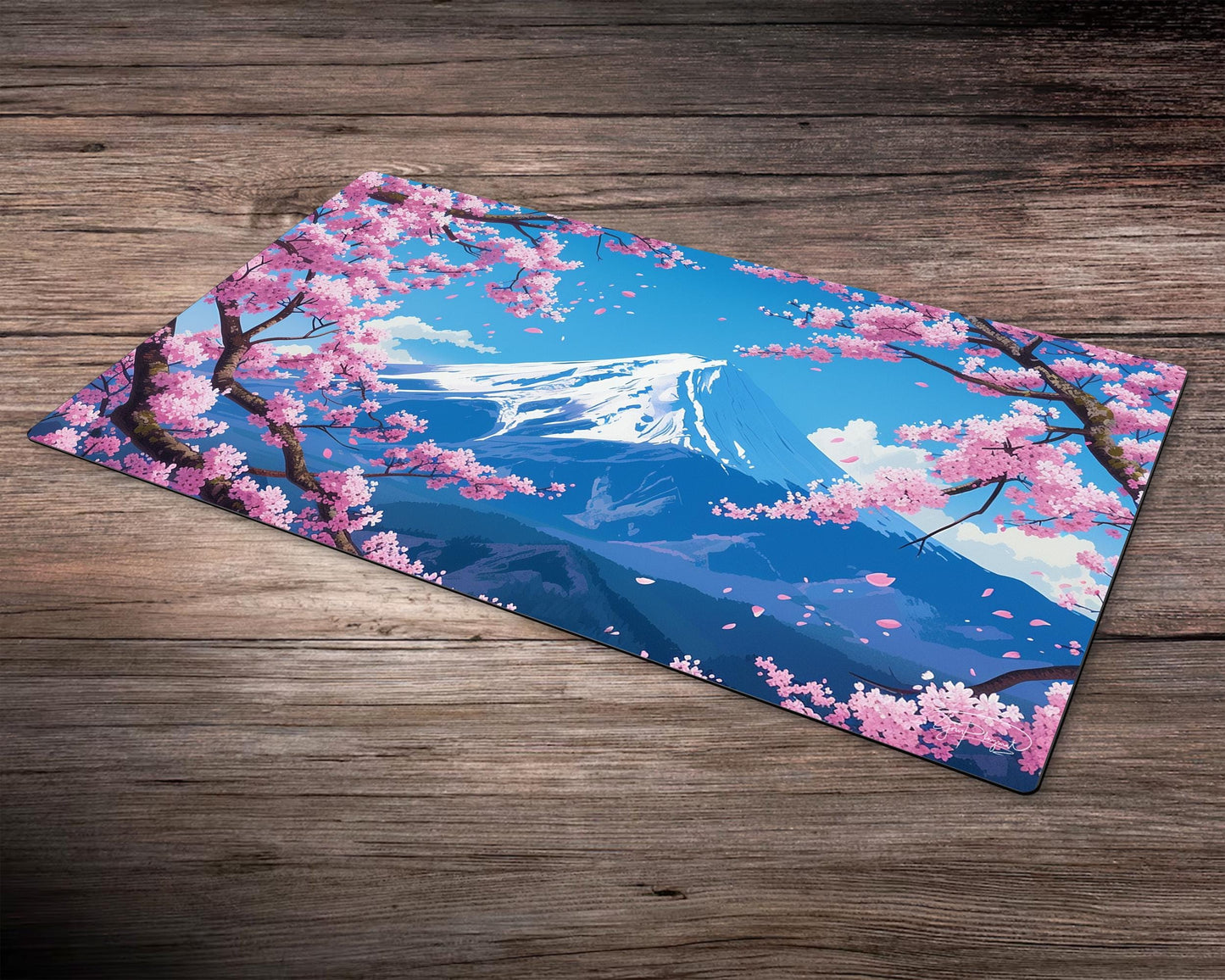 Sakura Cherry Blossom Fantasy Yu-Gi-Oh! Spielmatte – 24 x 14 Zoll TCG OCG Brettspielmatte Geschenk – Hochwertige Schreibtischunterlage für Kartenspieler und Gaming