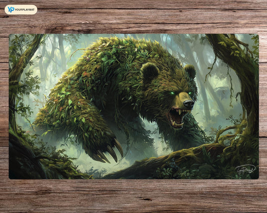 Verdant Guardian – Bloomburrow Beast MTG-Spielmatte – 24 x 14 Zoll TCG OCG Brettspielmatte als Geschenk – Premium-Schreibtischmatte für Kartenspieler und Gaming