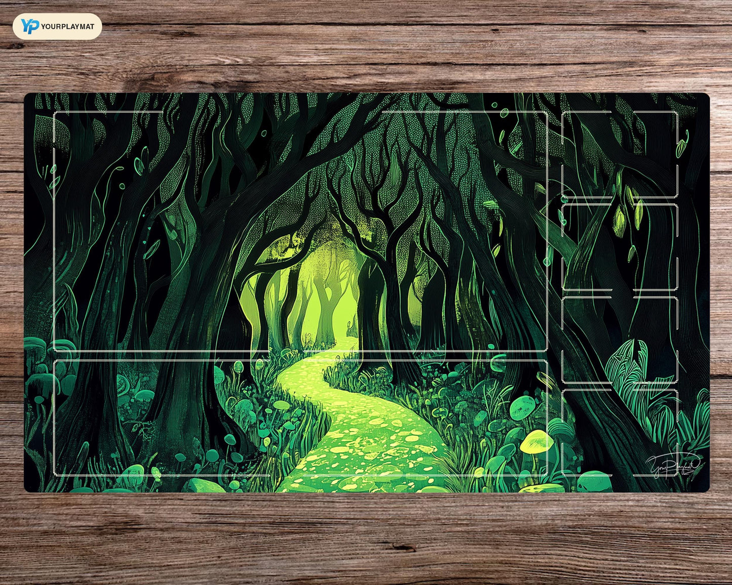 Forest of Eternal Light – Gaming-Spielmatte für Tabletop-Gamer – Karten-Trading-Matte – Kartenmatte – Würfelmatte – Gamer-Geschenk