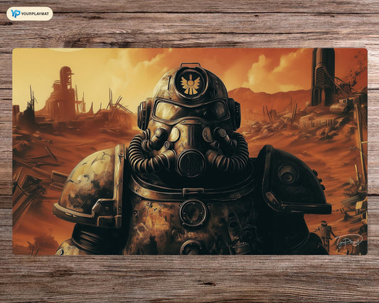 Fallout Sentinel - Hauptbildschirm - 24"x14" (600 x 350 mm) - Zoned Playmat MTG mit genähten Kanten