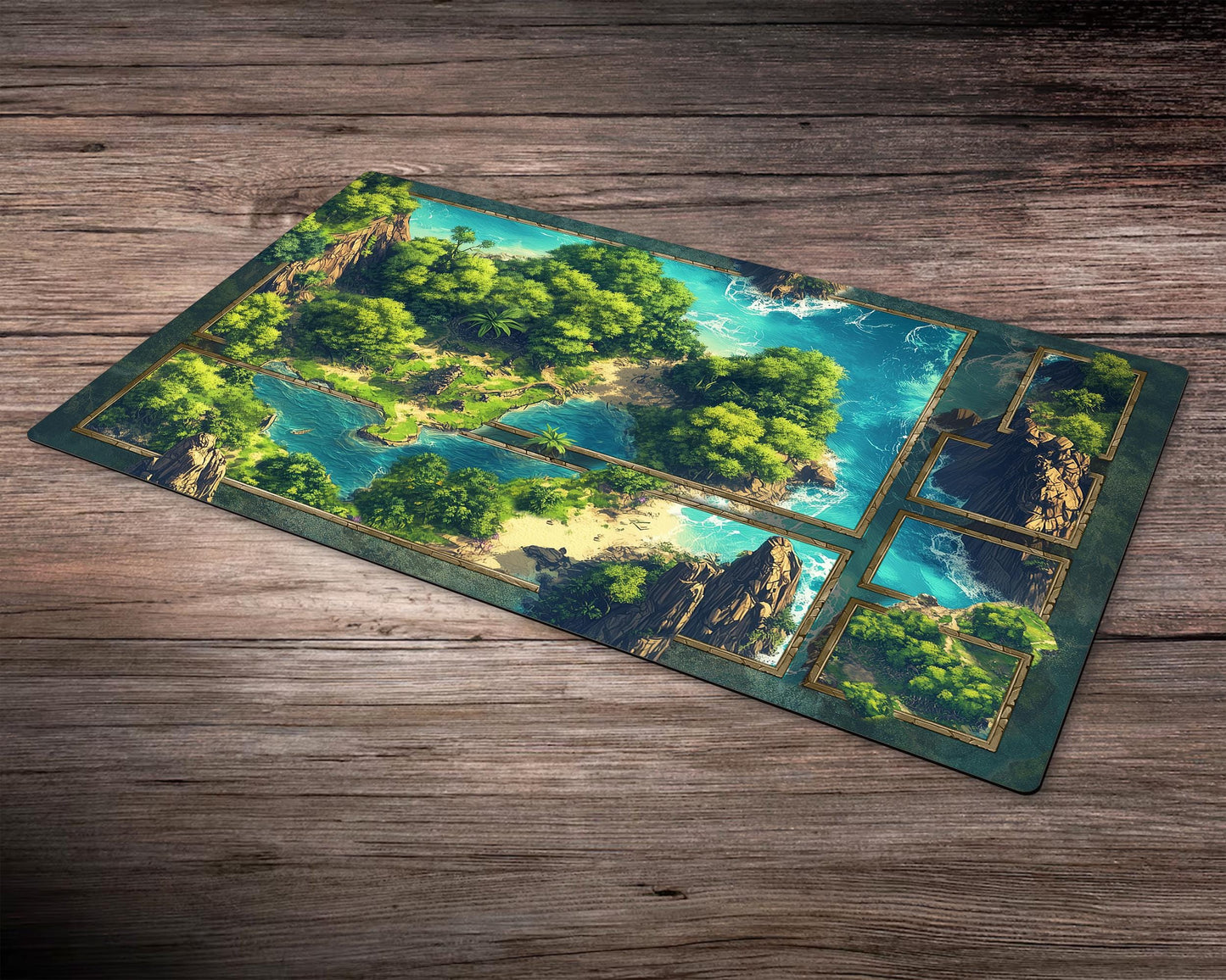 Zoned Island – 24 x 14 Zoll – Zoned Playmat MTG – Brettspielmatte für TCG – Premium-Schreibtischmatte für Kartenspieler und Gaming