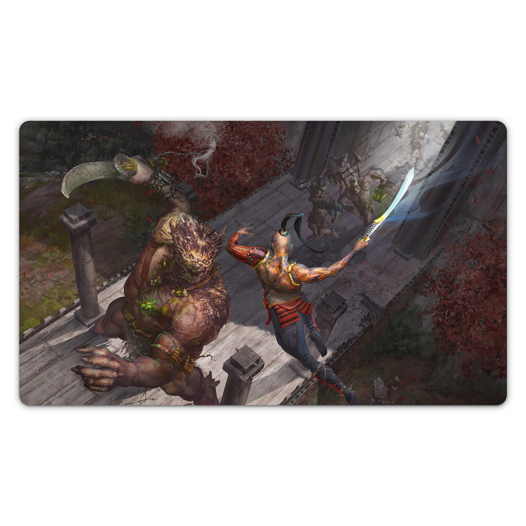 Attacking the Gate Beast Playmat