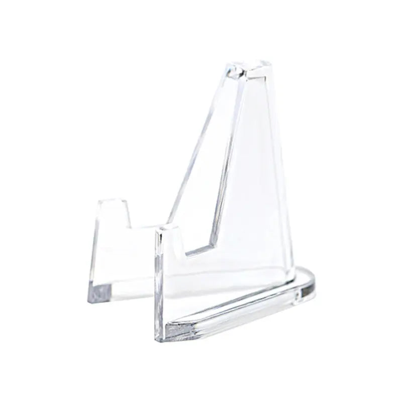 card display stand clear on white background