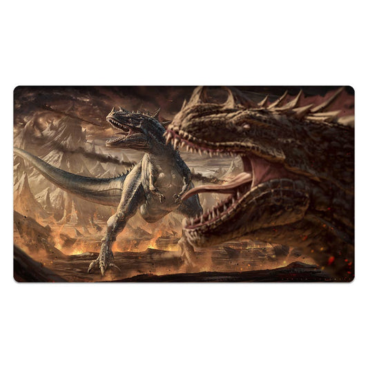 Dinosaurs In The Battlefield Playmat