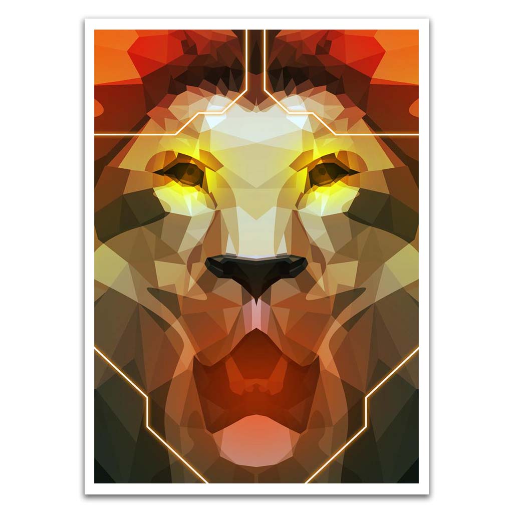 Lion Polygon Symmetry Card Sleeves