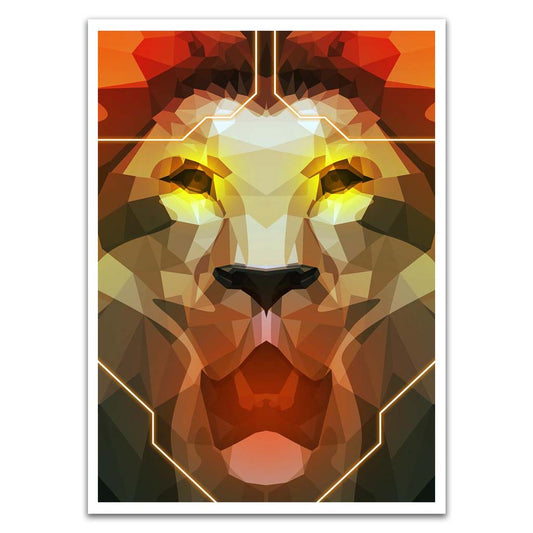 Lion Polygon Symmetry Card Sleeves