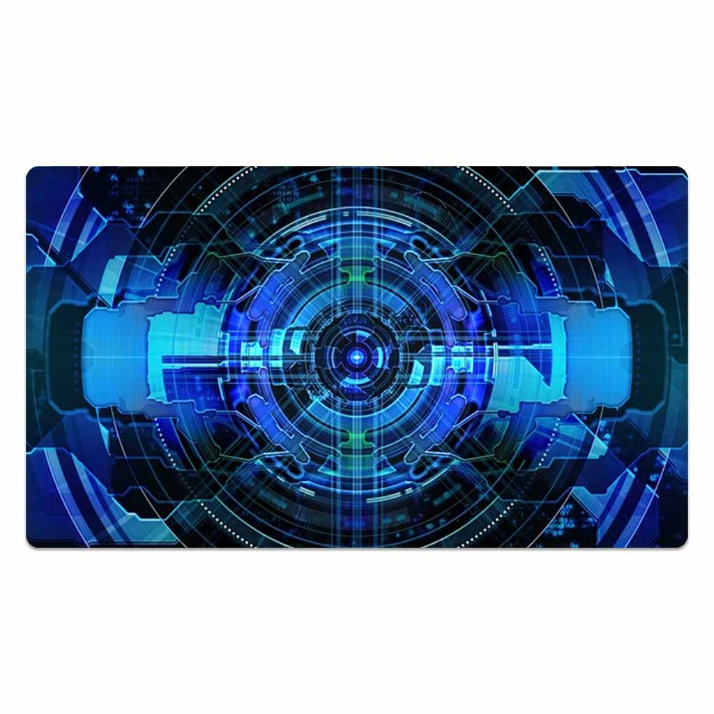 Navy Blue Cyberpunk Machine Mouse Pad