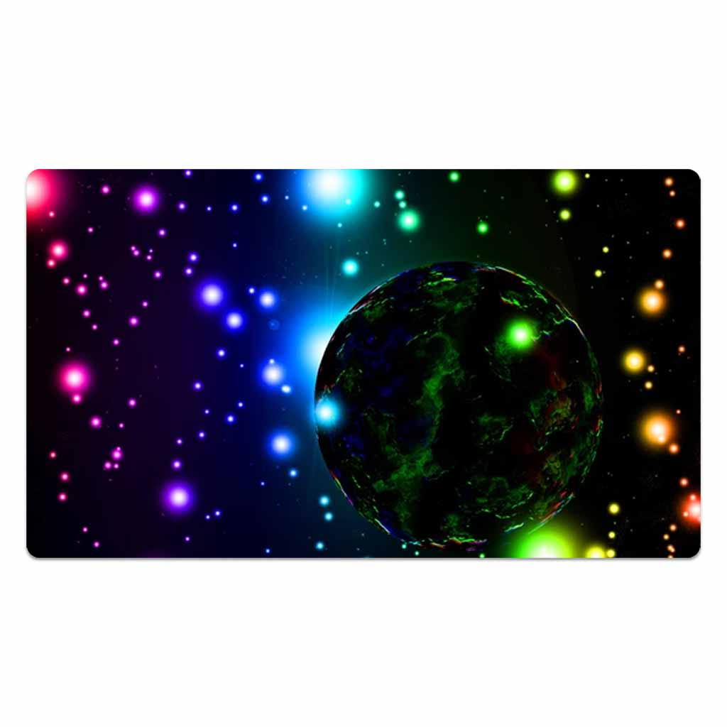 Rainbow Earth In A Colorful Galaxy Playmat