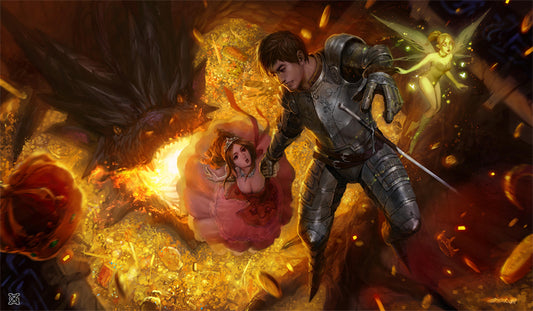 Saving Princess From Dragon's Flame Playmat