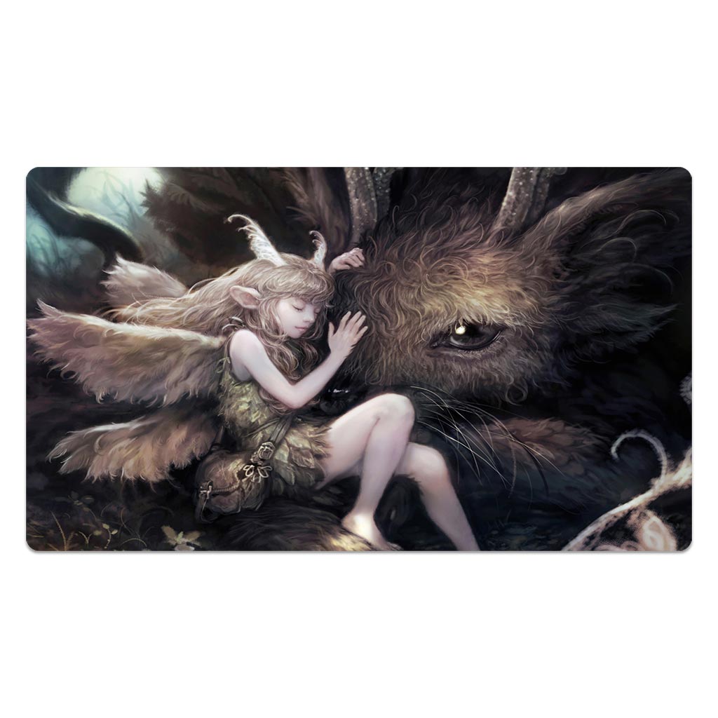 Sleeping Fairy With Her Friend Mouse Pad