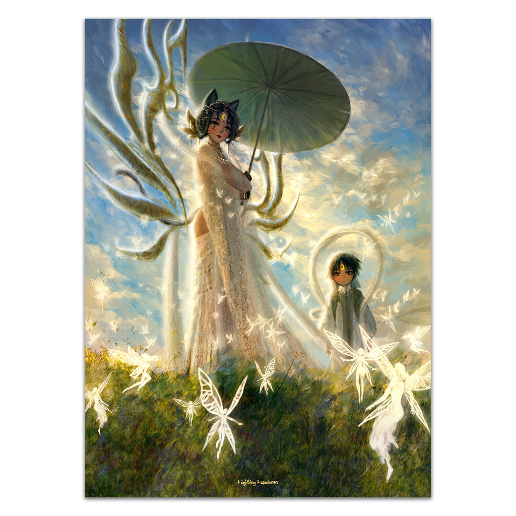 Woman with a Parasol-Yang Mu and Her Husband Zi Meng V1 Card Sleeves