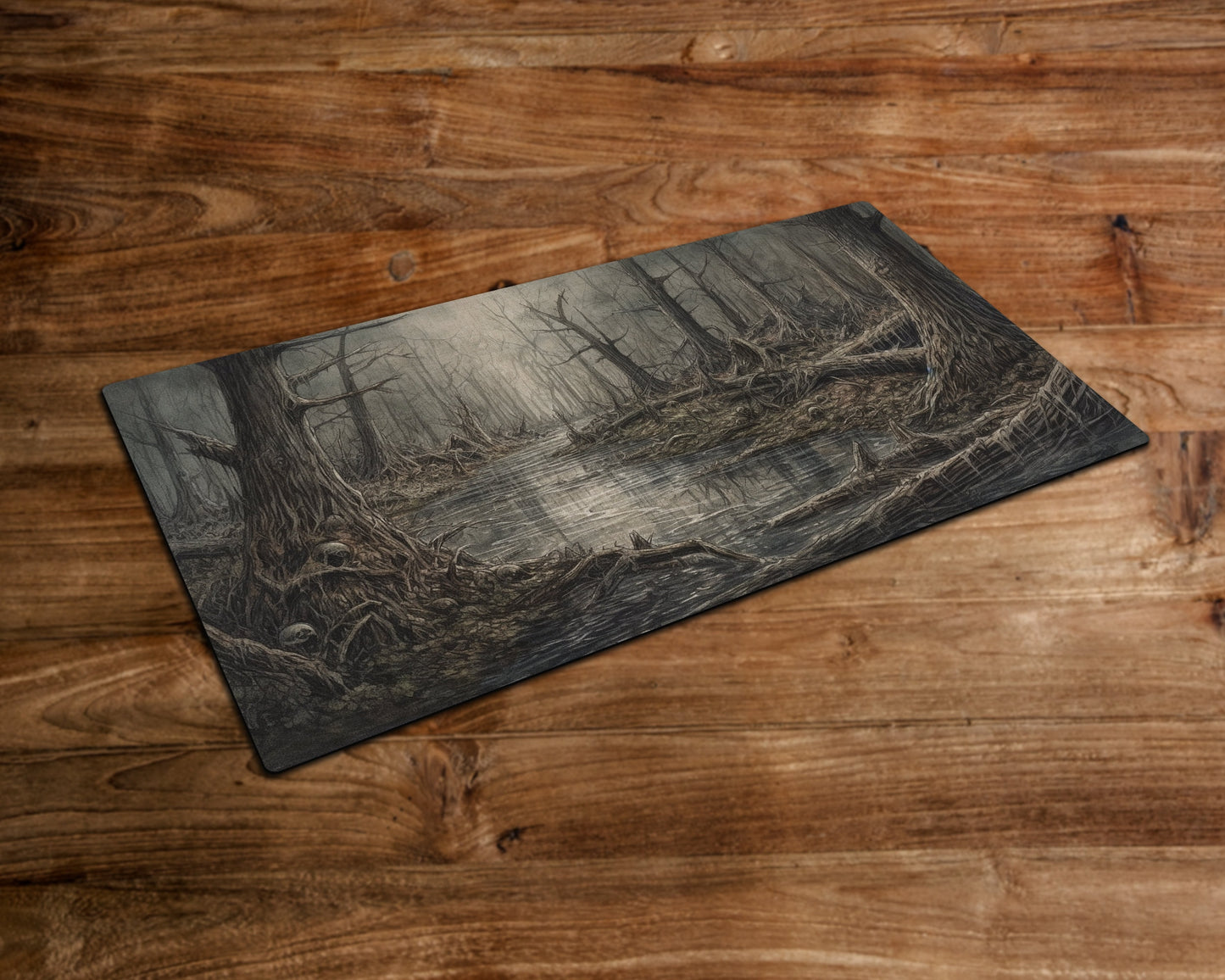 Decaying Swamp Lands – MTG-Spielmatte – 24 x 14 Zoll – MTG-Geschenke – Magic The Gathering-Geschenke – Genähte Spielmatte