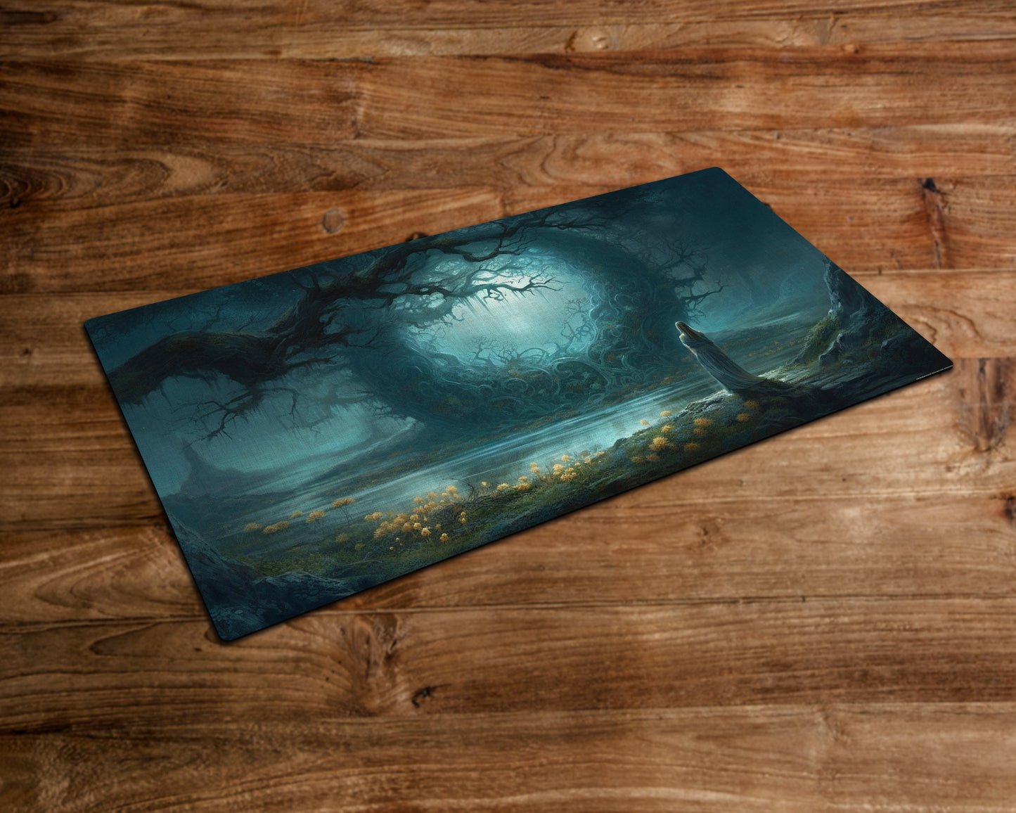 Lost in the Woods - MTG-Spielmatte - 24 x 14 Zoll - Spielmatte für TCG - handgefertigt