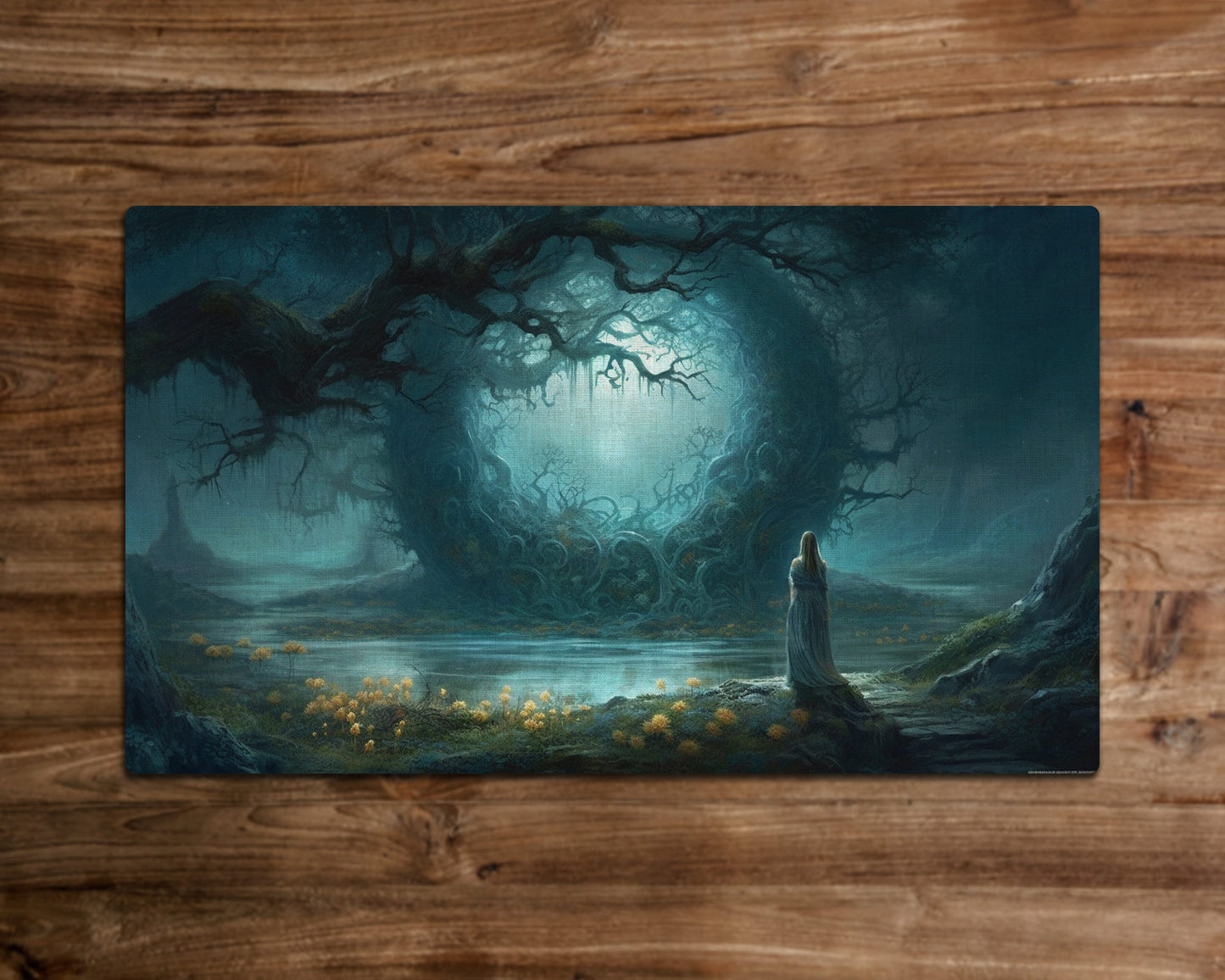 Lost in the Woods - MTG-Spielmatte - 24 x 14 Zoll - Spielmatte für TCG - handgefertigt