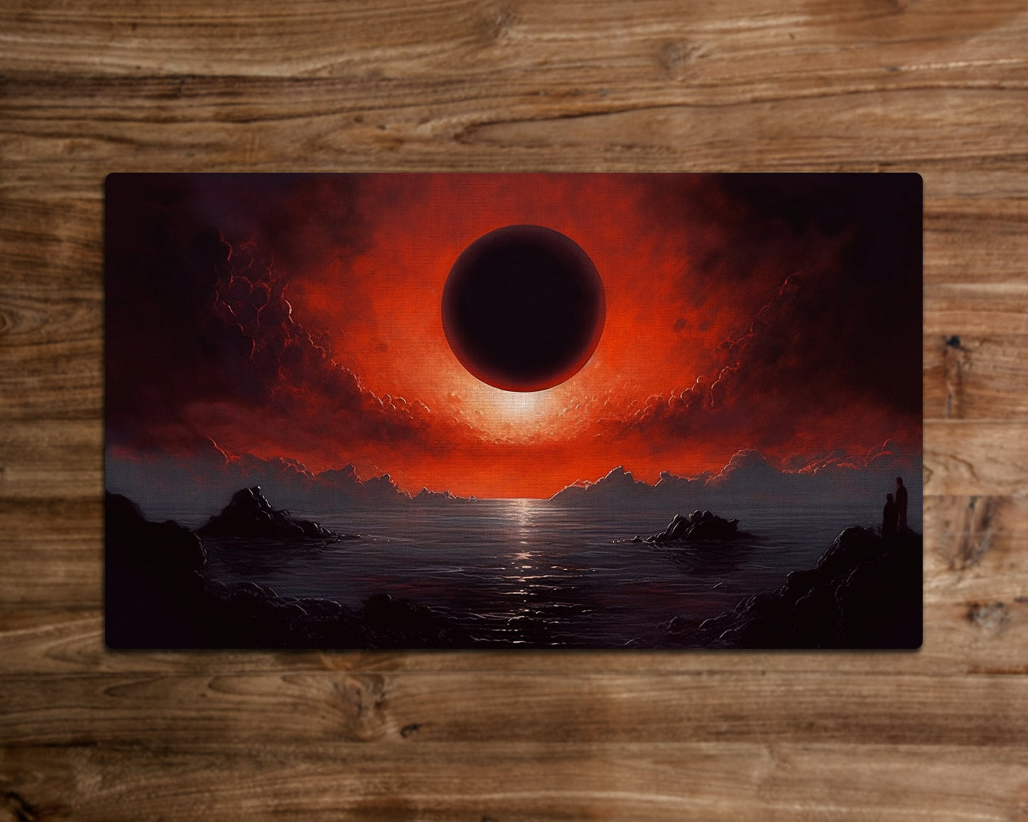 The Red Eclipse – MTG-Spielmatte – 24 x 14 Zoll – MTG-Geschenke – Magic The Gathering-Geschenke – genähte Spielmatte