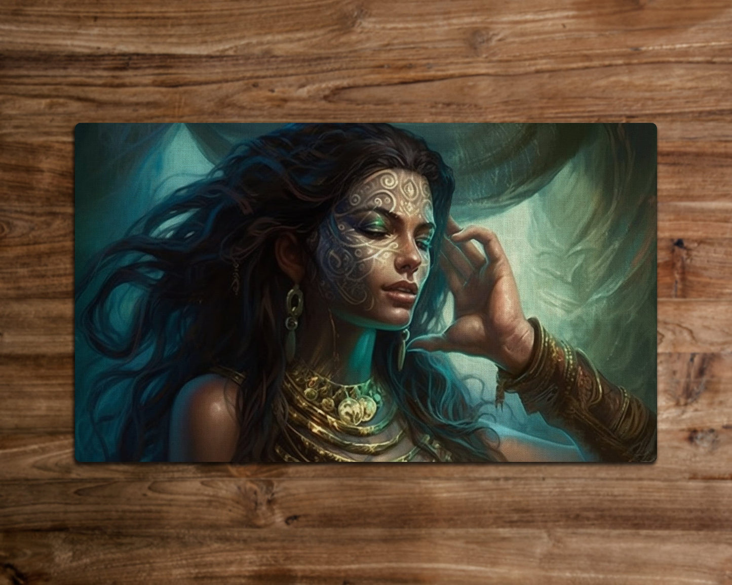 The Pensive One - MTG Playmat - 24 x 14 inches -Playmat for TCG - Handcrafted