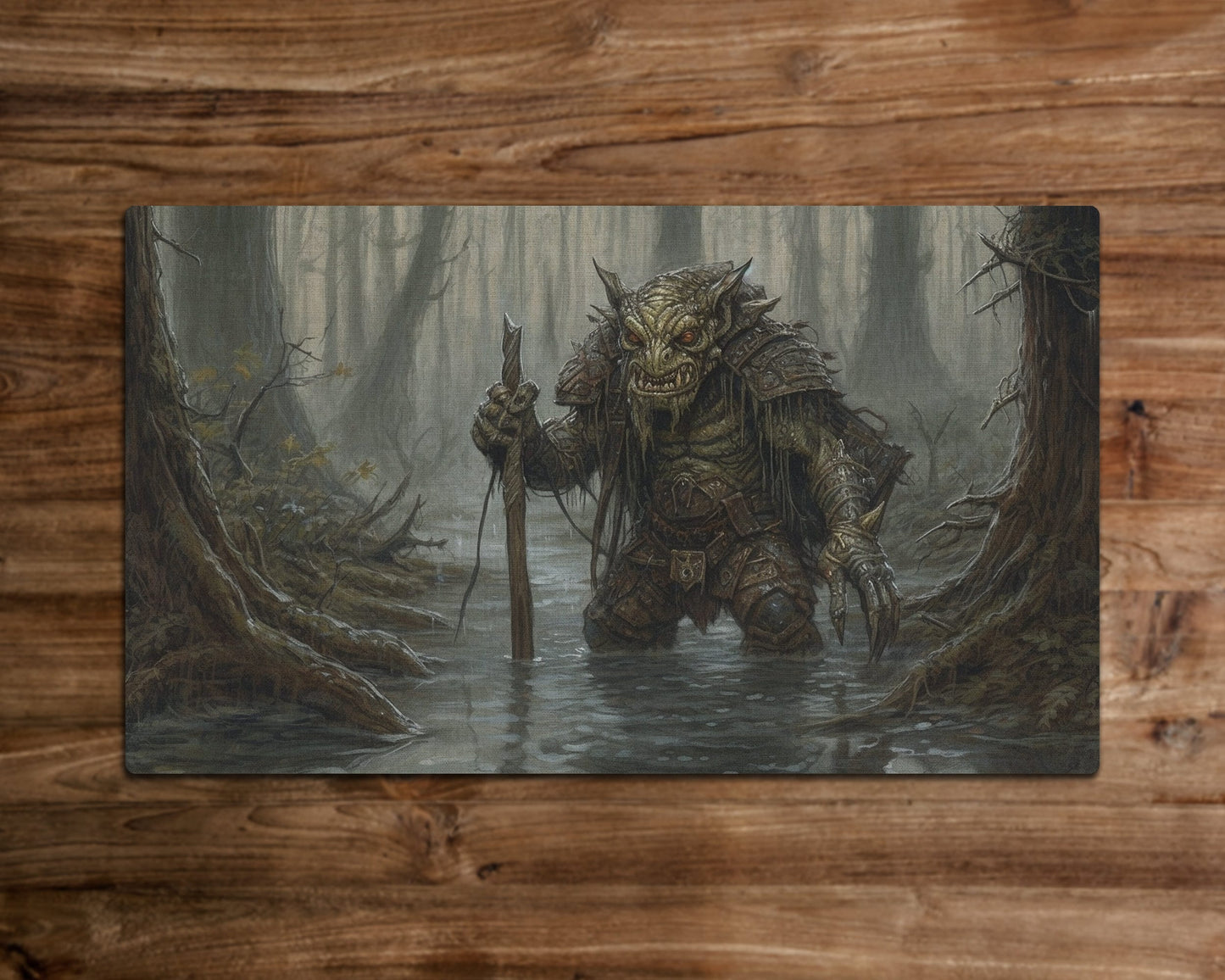 The Swamp Dweller - MTG Playmat - 24 x 14 inches -Playmat for TCG - Handcrafted