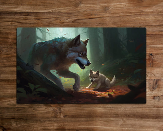 The Wolf's Den - MTG-Spielmatte - 24 x 14 Zoll - Spielmatte für TCG - handgefertigt