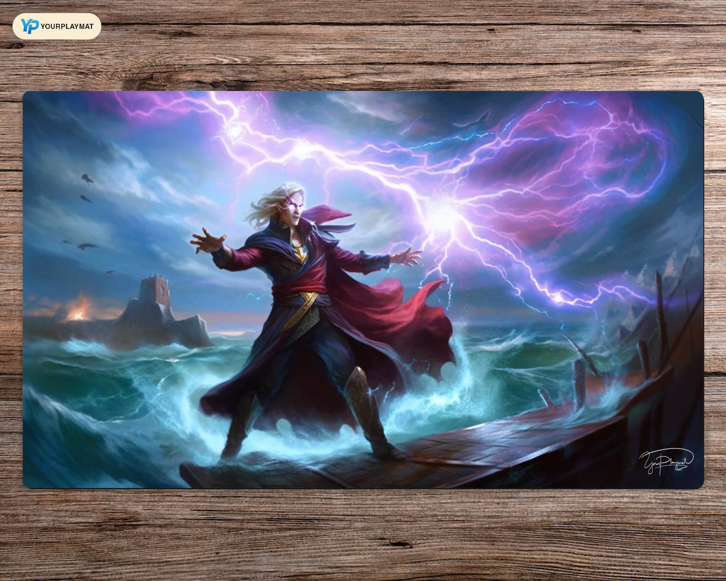 Violet Vortex: The Wizard's Conduit to Raw Power - MTG Spielmatte - 24 x 14 inches - MTG Geschenke - MTG Zubehör - Magie Tischmatte