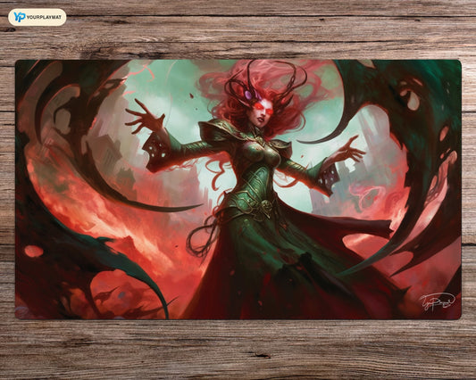 Emerald Inferno - MTG Spielmatte - 24 x 14 inches - MTG Geschenke - MTG Zubehör - Magie Tischmatte