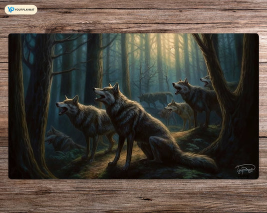 Midnight Howlers - MTG Spielmatte - 24 x 14 inches - MTG Geschenke - MTG Zubehör - Magie Tischmatte