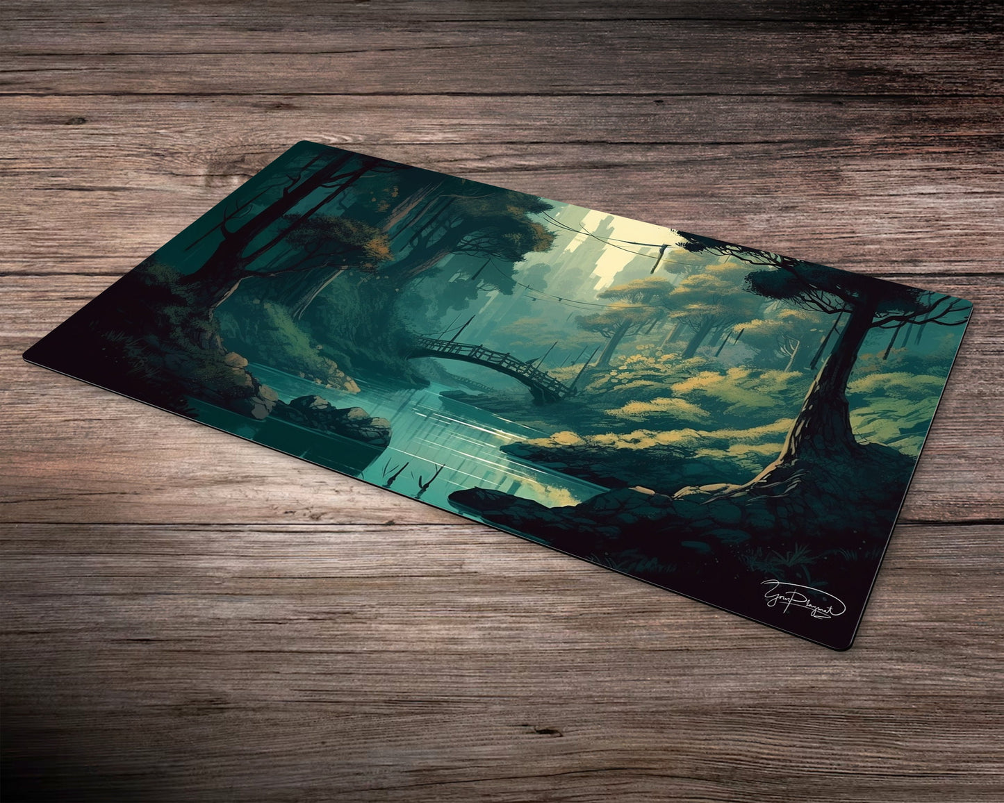 Tranquil Waters of the Forest - MTG Spielmatte - 24 x 14 Zoll - MTG Geschenke - MTG Zubehör - Magie Tischmatte