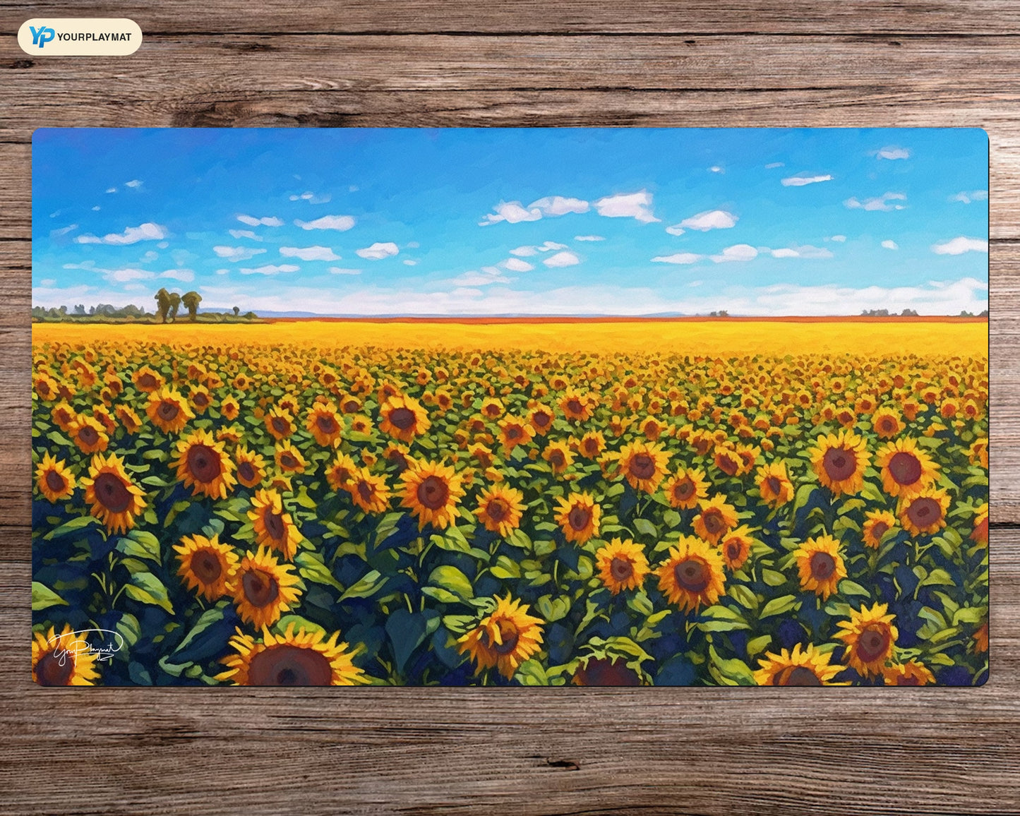 Fields of Golden Sunflowers - MTG Spielmatte - 24 x 14 Zoll - MTG Geschenke - MTG Zubehör - Magie Tischmatte