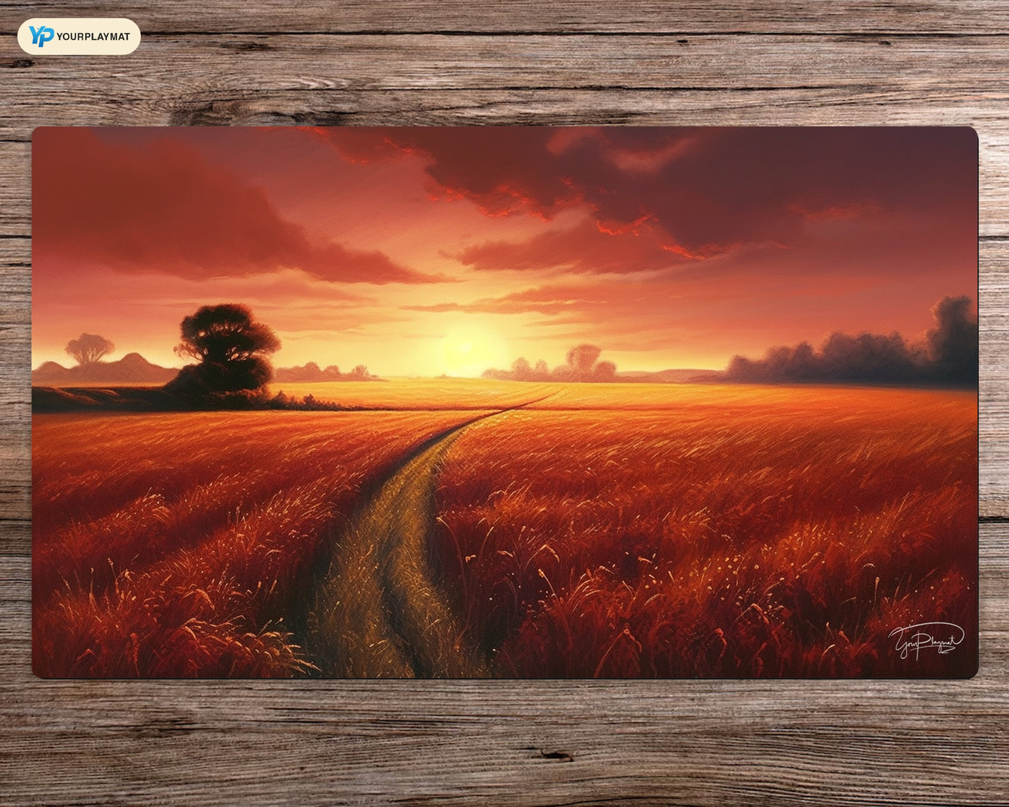 Fields of Autumn's Embrace - MTG Spielmatte - 24 x 14 inches - MTG Geschenke - MTG Zubehör - Magie Tischmatte