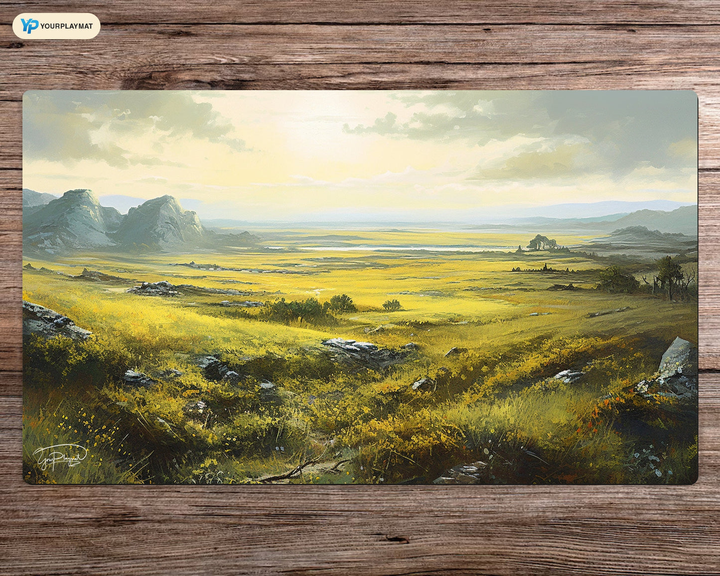 Silver Plains in the Wind - MTG Spielmatte - 24 x 14 inches - MTG Geschenke - MTG Zubehör - Magie Tischmatte