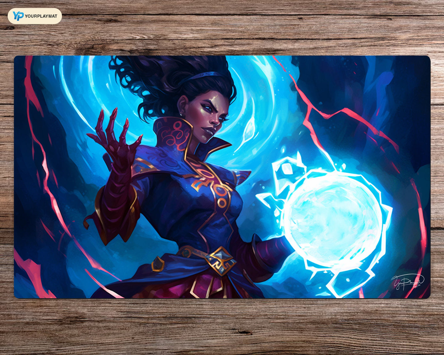 Arcane Electromancer Discharge - MTG Spielmatte - 24 x 14 Zoll - MTG Geschenke - MTG Zubehör - Magie Tischmatte