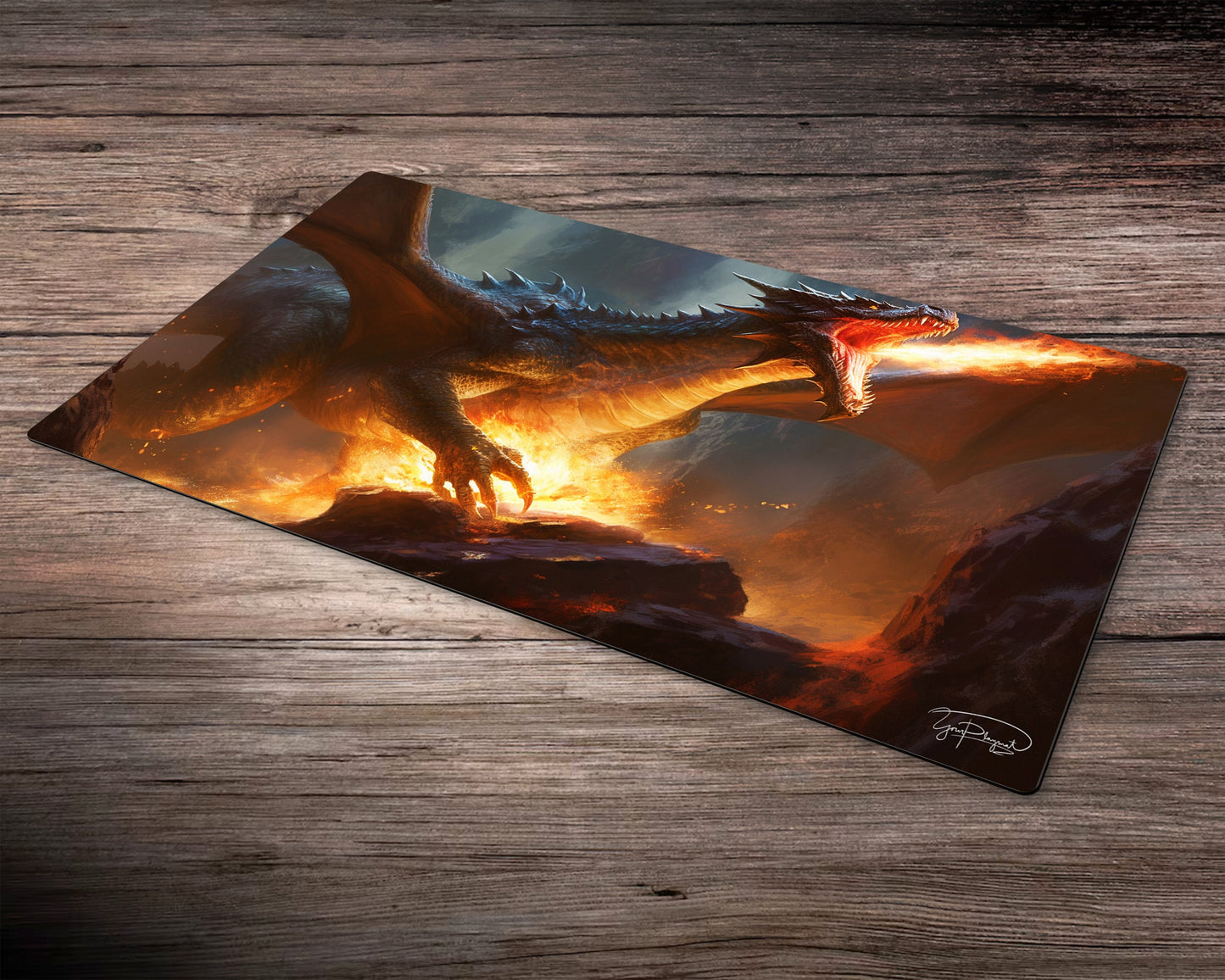 Dragon's Fire Breathe - MTG Spielmatte - 24 x 14 Zoll - MTG Geschenke - MTG Zubehör - Magie Tischmatte