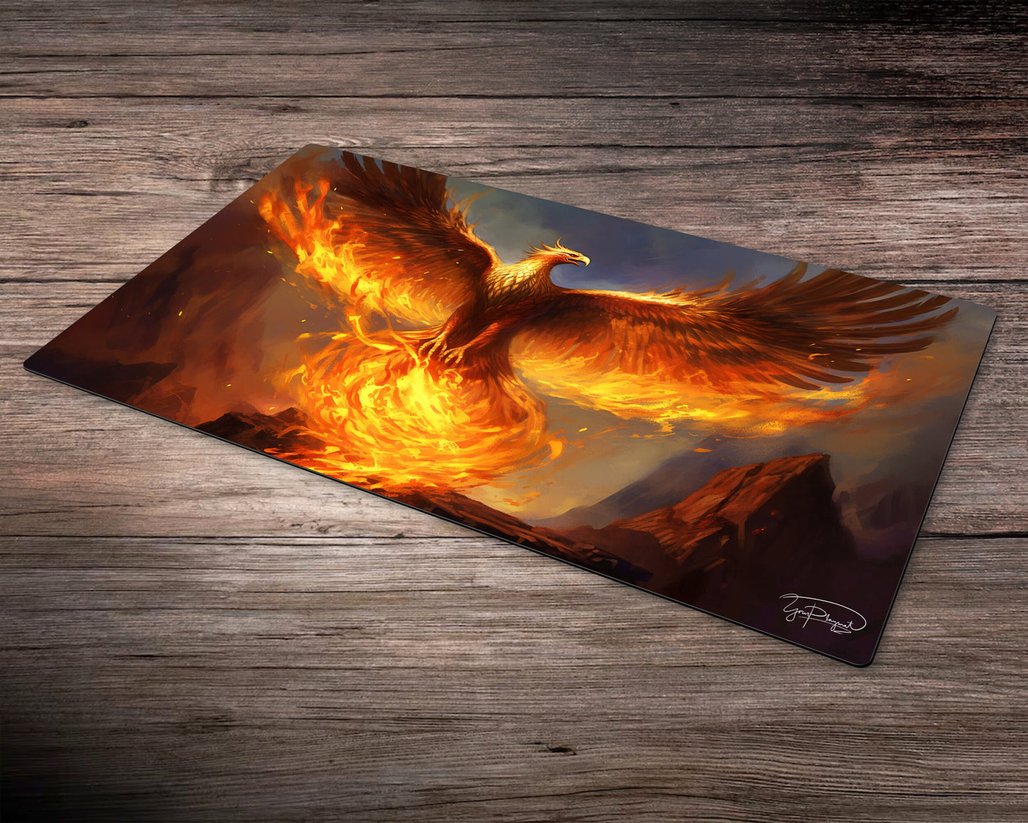 Phoenix of the Burning Sun - MTG Spielmatte - 24 x 14 Zoll - MTG Geschenke - MTG Zubehör - Magie Tischmatte