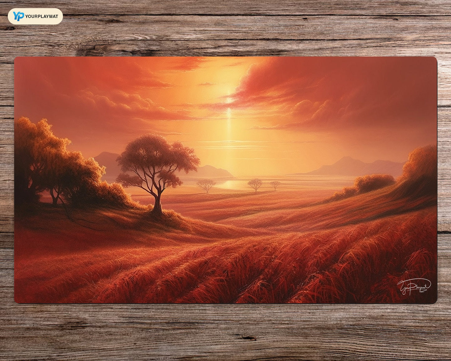 Plains of Sunset Meadows  - MTG Spielmatte - 24 x 14 inches - MTG Geschenke - MTG Zubehör - Magie Tischmatte