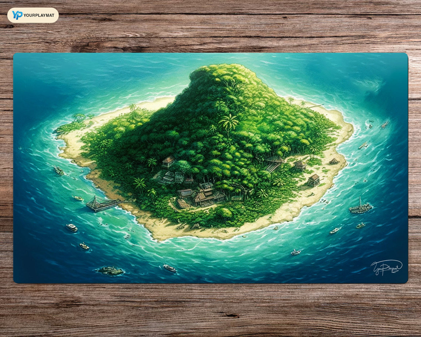 Ethereal Island - MTG Spielmatte - 24 x 14 Zoll - MTG Geschenke - MTG Zubehör - Magie Tischmatte