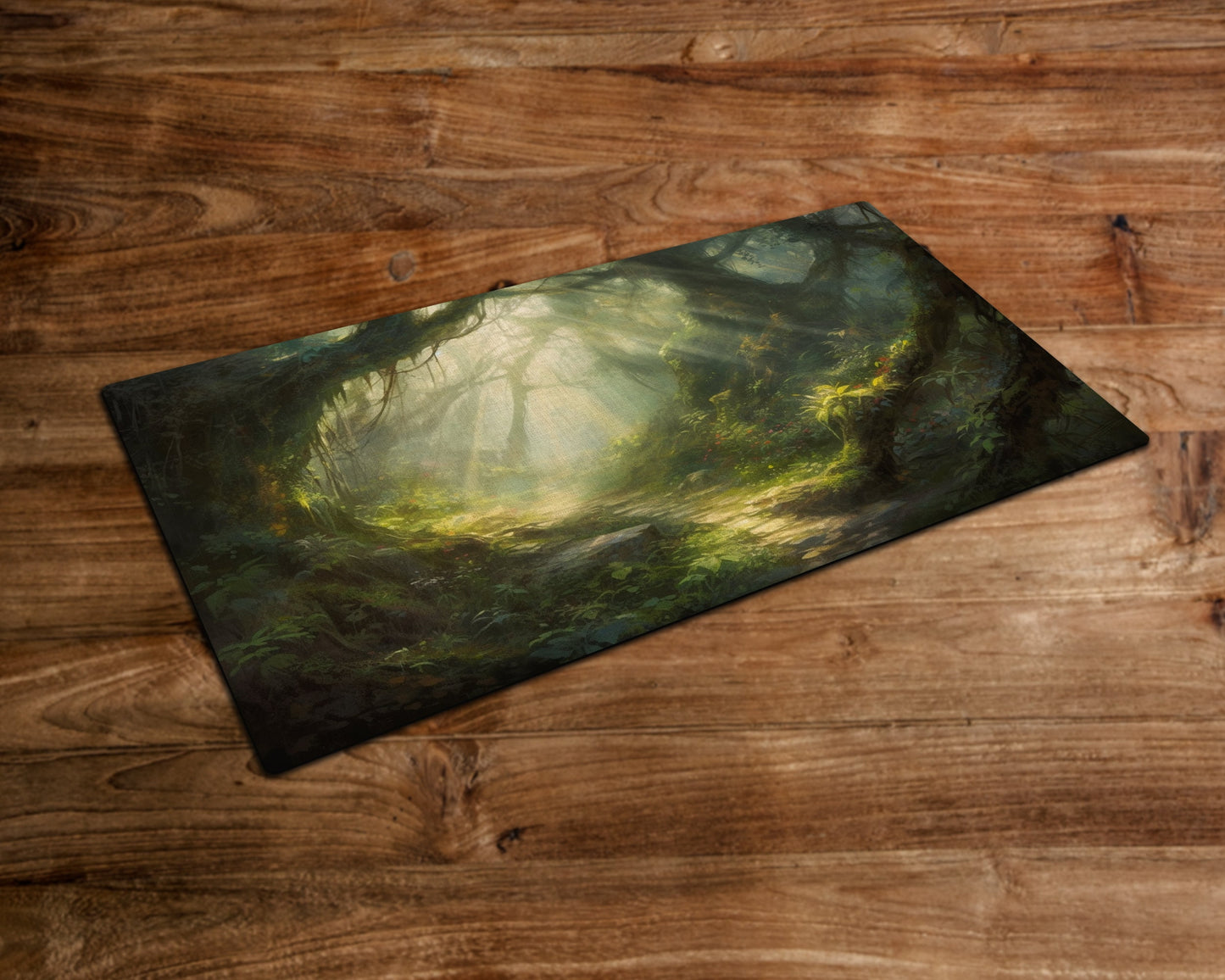 A Forest Garden of Secrets and Wanders - MTG-Spielmatte - 24 x 14 Zoll - MTG-Geschenke - Magic The Gathering-Geschenke - Genähte Spielmatte