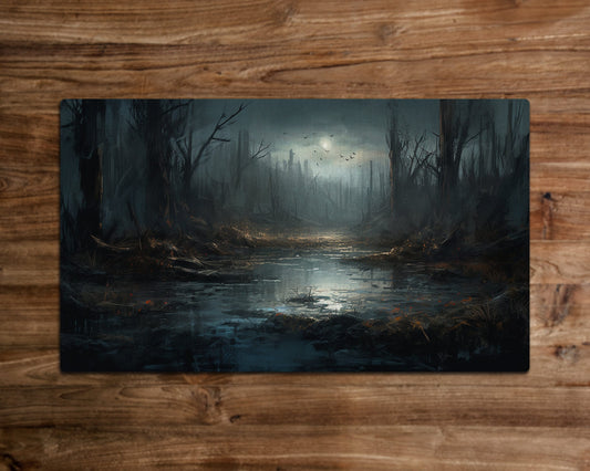 Swamp Death Embrace – MTG-Spielmatte – 24 x 14 Zoll – MTG-Geschenke – Magic The Gathering-Geschenke – Genähte Spielmatte